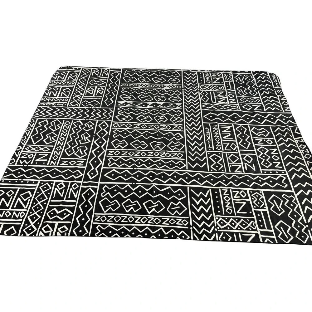 Vintage Black/white Wipeable Table Cloth Mudcloth African Style